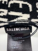 BALENCIAGA◆19AW/ロゴウェーブマフラー/ウール/ホワイト/総柄/メンズ/DK58 595936 T1537_画像2