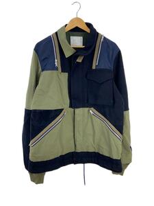 sacai◆ジャケット/2/コットン/KHK/無地/18-01749M