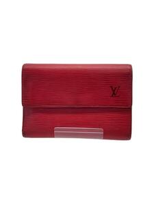 LOUIS VUITTON◆ポルト・トレゾール・エテュイ・パピエ_エピ_RED/レザー/RED/レディース