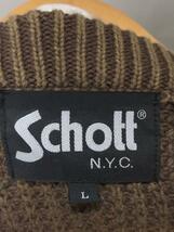 Schott◆セーター(厚手)/L/コットン/BRW/3314008_画像3