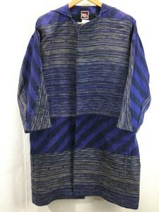 ISSEY MIYAKE◆初期タグ/70s/アーカイブ/コート/9/コットン/BLU/総柄/JM61022