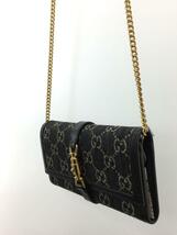 GUCCI◆チェーンショルダーウォレット_ニュージャッキー/キャンバス/BLK/総柄/レディース/652681_画像2