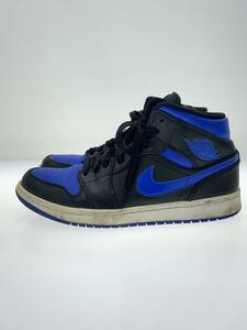 NIKE◆AIR JORDAN 1 MID/エアジョーダン 1 ミッド/ブラック/554724-068/25.5cm/BL