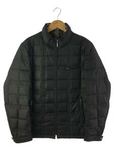 BURBERRY BLACK LABEL◆ダウンジャケット/M/ポリエステル/BLK/無地/BMP11-722-09/ファー欠品