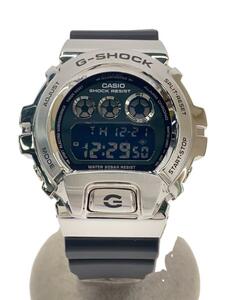 CASIO◆クォーツ腕時計_G-SHOCK/デジタル/ラバー/SLV/BLK