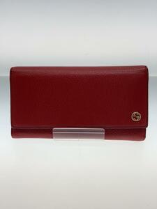 GUCCI◆長財布/レザー/RED/レディース/449279