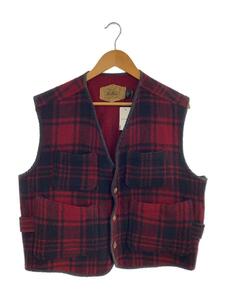 Woolrich◆ベスト/L/ウール/RED/USA製/MADE IN USA