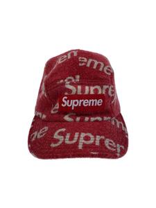 Supreme◆キャップ/-/ウール/RED/総柄/メンズ