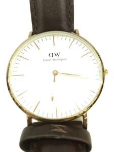 Daniel Wellington◆クォーツ腕時計/アナログ/レザー/WHT/BRW/B36R8