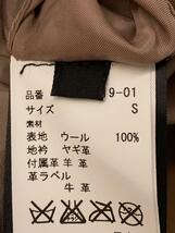 ISAMU KATAYAMA BACKLASH◆WOOLシープレザーチェスターコート/S/ウール/キャメル/1619-01/タグ付き_画像4