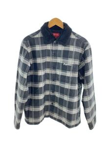 Supreme◆ネルシャツ/S/コットン/GRY/21FW/Faux Fur Collar Flannel Shirt