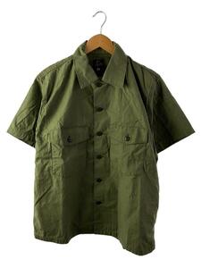 Needles◆S/S Fatigue Shirt/半袖シャツ/M/コットン/KHK/無地/MR232/汚れ有