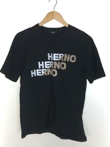 HERNO◆Tシャツ/50/コットン/BLK/JG000178U-52000-9300