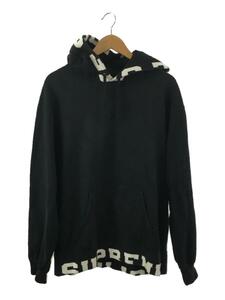 Supreme◆Cropped Logos Hooded Sweatshirt/パーカー/L/コットン/BLK