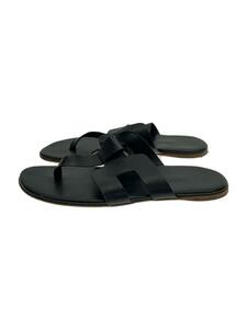 HERMES* sandals /39/BLK/ leather 