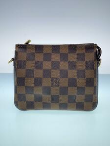 LOUIS VUITTON◆トゥールスメイクアップ_ダミエ・エベヌ_BRW/PVC/BRW/N51982/SP1909/ストラップ欠品