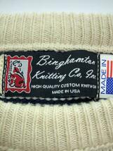 BINGHAMTON KNITTING COMPANY/USA製/セーター(厚手)/M/ホワイト/ボーダー_画像3