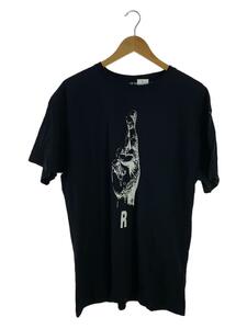 RAF SIMONS◆Tシャツ/M/コットン/BLK/23SS OVERSIZED T-SHIRT WITH HAND SIGN PRINT