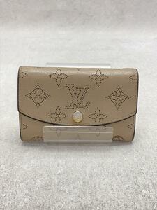 LOUIS VUITTON◆ポルト・モネ・アナエ_マヒナ_BEG/レザー/BEG/モノグラム/レディース