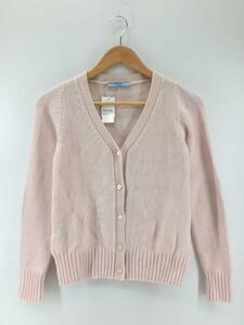 PRADA* cardigan ( thin )/38/ cashmere / silk /PNK/p25805/ elbow patch 