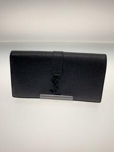 YVES SAINT LAURENT◆長財布/レザー/BLK/レディース/414567.0716