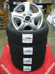 ブリヂストン 国産 スタッドレス タイヤ ブリザック VRX2 155/65R13 155/65-13 ＆ アルミホイール 新品 4本 2023年製 送料無料 軽自動車用