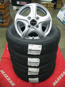 ブリヂストン タイヤ K370 145/80R12 145/80-12 LT 80/78N ＆ アルミホイール 新品 4本 2023年製 税込み 即納OK 送料無料 軽トラ、軽バン用