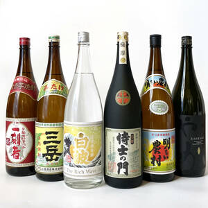 未開栓 6本セット 本格焼酎 芋焼酎 まとめて まとめ売り 一刻者 三岳 MUGEN 白波 侍士の門 明るい農村 だいやめ DAIYAME 1800ml 飲み比べ