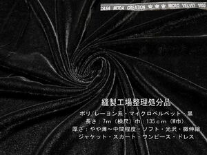ポリ/レーヨン系 マイクロベルベット やや薄～中間 黒4.6m最終