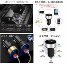 【vaps_7】USB 2ポート カーチャージャー 《レッド》 シガーソケット スマホ 合計3.1A 急速充電 電圧計 車載 12V 24V 送込_画像2