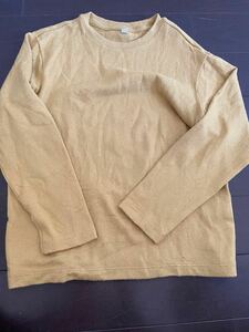  Uniqlo UNIQLO long sleeve shirt 140 old clothes mustard Karashi color 