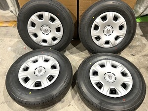 【新車外し】200系　ハイエース　タイヤ・ホイール　4本セット　195/80R15　ブリヂストン　23年10週製　（G40-21）