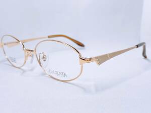 B188 新品 眼鏡 メガネフレーム チタン CALIENTE 13ｇ 51□17-135 フルリム オーバル シンプル ゴールド レディース 女性 
