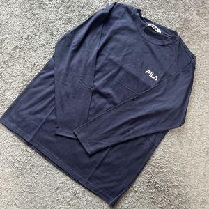 FILA★フィラ★前後ロゴ長袖Tシャツ紺S-M★新品31