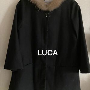 LUCA ラクーンファーコート　 ブラック　薄手コート　ジャケット　上品　お買い得