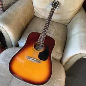 [23121701HT]ARIA/ Aria /ADW-71BS/ acoustic guitar / guitar / scratch, dirt equipped / used / long-term keeping goods / hard case attaching / present condition delivery 