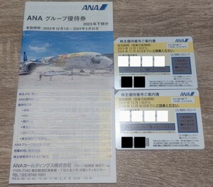 ●ANA 株主優待 2枚 ＆ 優待券付き冊子●　　2024年11月30日迄　全日空