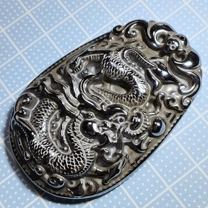  tera hell tsu dragon plate pendant . year dragon god Dragon .. year blue dragon .. burnishing polish 