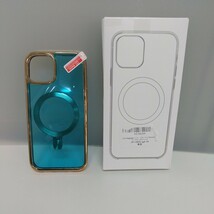 y120802fm CD MagSafe リング・スタンド一体 iPhone 14 用 クリアケース MagSafe対応 ストラップホール付き 角度調整可 ゴールド_画像1