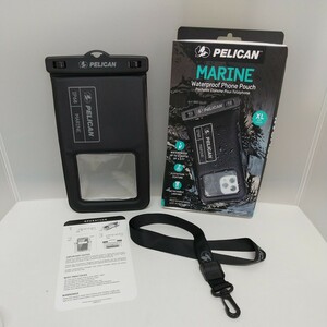 y122804fm 【Pelican】スマホ 防水ポーチ XLサイズ 〔 最大 7.0 インチ スマートフォンに対応 〕防水ケース ブラック