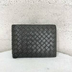 【贅沢品の極み】BOTTEGA VENETA ボッテガヴェネタ イントレチャート　折り財布　カードケース　お札ケース　コインケース レザー　グレー