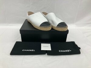 CHANEL シャネル スリッポン ESPADRILLES 靴 K0071 箱付き 表記サイズ：38 【BKBD7005】