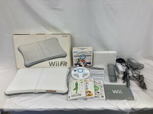 Nintendo ニンテンドー Wii 本体 RVL-001 / Wii Fit用バランスボード / マリオカート用ハンドル / ソフト おまとめセット【BLBA1001】