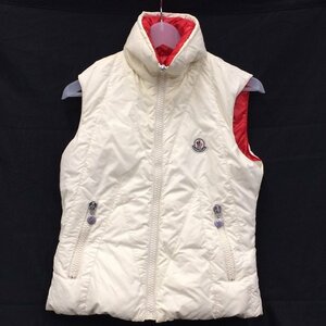 MONCLER モンクレール　ダウンベスト　リバーシブル　ホワイト/Mロゴ　サイズ1【BKBA5057】