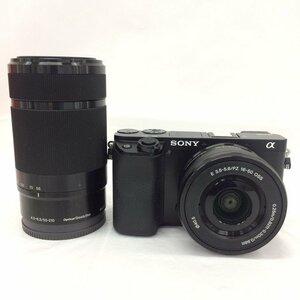 SONY　ソニー　α6100 + E PZ 16-55/3.5-5.6 OSS + E 55-210/4.5-6.3 OSS　通電確認済み【BLAC4001】