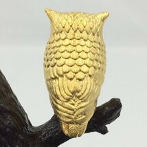 純金製 フクロウ 梟 置物 K24 GOLD OWL 総重量397.7g【BLAR5029】_画像5