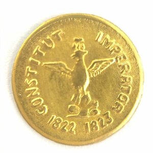 K12 48.23％ メキシコ　アグスティン1世　1822-1823　金貨　総重量0.4g【BKBC6025】