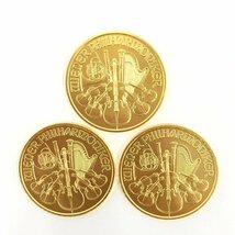 K24IG オーストリア ウィーン フィルハーモニー 金貨 1/2oz 3点 おまとめ 総重量：46.5ｇ【BKBD6051】_画像1