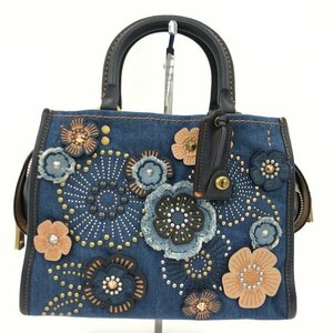 COACH コーチ ハンドバッグ デニム 花 M1780 28885【BLAF3082】