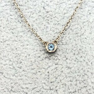 Tiffany&Co.　ティファニー　Ag925　バイザヤード　アクアマリン　ネックレス　総重量1.7g【BLAU0050】